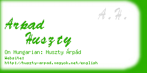 arpad huszty business card